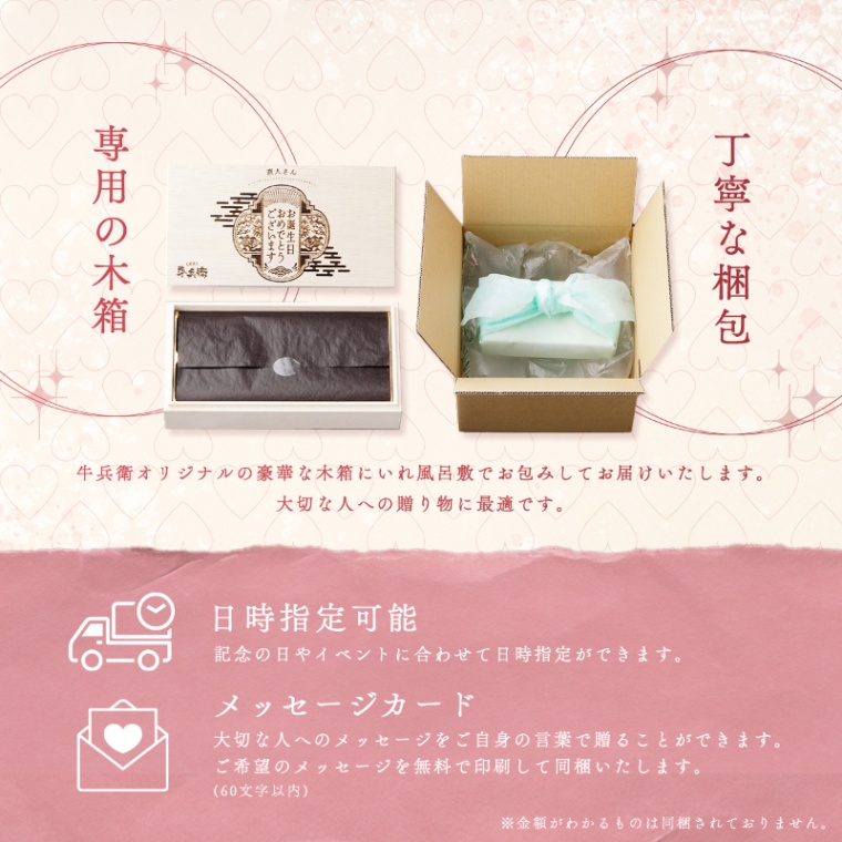 誕生日のお祝い オリジナル 名入れ ハート型ミニステーキ 約104g（約13g×8個）