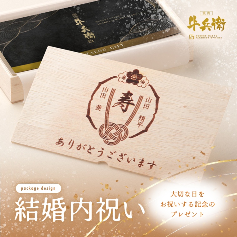 結婚祝い 内祝い 名入れ お肉のカタログギフト萬