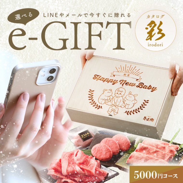 出産祝い 出産内祝い 名入れ お肉の選べるe-GIFTカタログ 彩